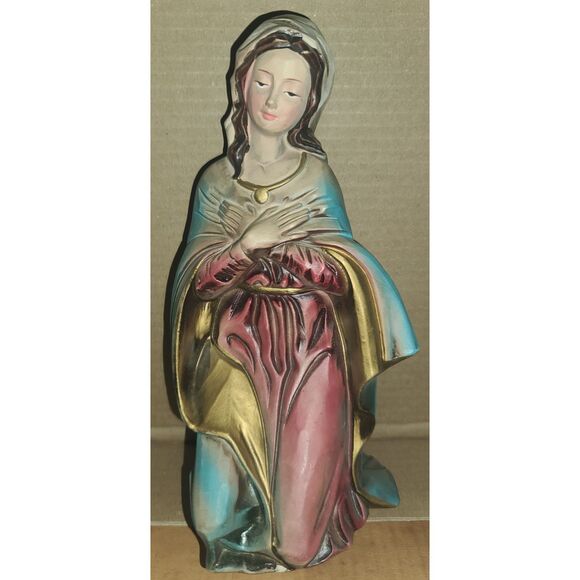 Vintage Sears Nativity Set Lighted Stable 13 Pieces Oh Holy Night Music Box - Picture 5 of 15